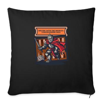 Funny Backgammon Rolling With the Doubles - Sofa pillowcase 17,3'' x 17,3'' (45 x 45 cm) - black - Front