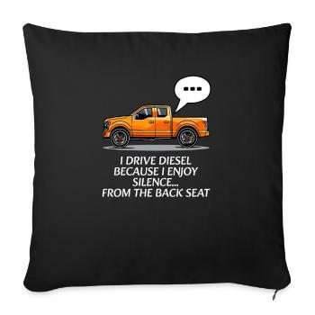 Diesel Car Lover I Enjoy Silence From Back - Sofa pillowcase 17,3'' x 17,3'' (45 x 45 cm) - black - Front