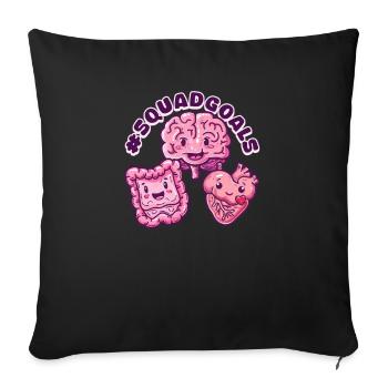 GI Nurse #SQUADGOALS - Sofa pillowcase 17,3'' x 17,3'' (45 x 45 cm) - black - Front