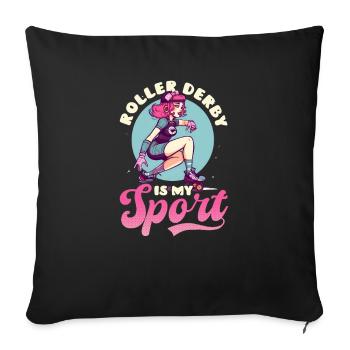 Roller Derby Roller Derby est un sport - Housse de coussin décorative 45 x 45 cm - noir - Devant