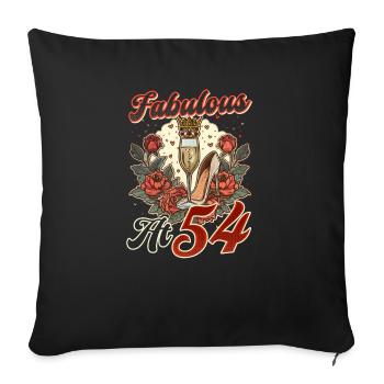54th Birthday Fabulous at 54 - Sofa pillowcase 17,3'' x 17,3'' (45 x 45 cm) - black - Front