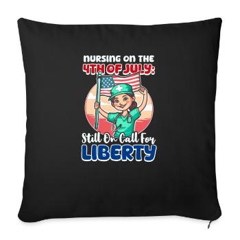 Patriotic Nurse Nursing on the 4th of July - Sofa pillowcase 17,3'' x 17,3'' (45 x 45 cm) - black - Front