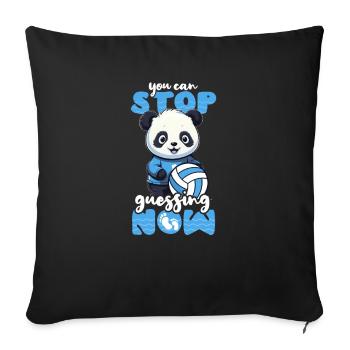 La grossesse de volley-ball peut arrêter de deviner maintenant Panda - Housse de coussin décorative 45 x 45 cm - noir - Devant