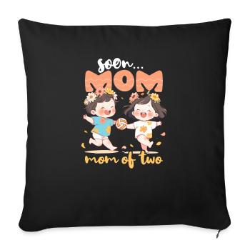 Volleyball Pregnancy Soon Mom Of Twins - Sofa pillowcase 17,3'' x 17,3'' (45 x 45 cm) - black - Front
