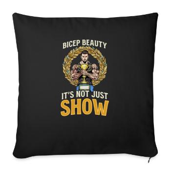 Fléchir les biceps Biceps Beauty : ce n’est pas seulement du spectacle - Housse de coussin décorative 45 x 45 cm - noir - Devant