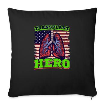 Lung Transplant Transplant Hero - Sofa pillowcase 17,3'' x 17,3'' (45 x 45 cm) - black - Front