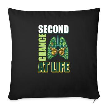 Lung Transplant Second Chance at Life - Sofa pillowcase 17,3'' x 17,3'' (45 x 45 cm) - black - Front
