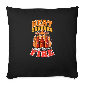 Hot Sauce Aficionado Heat Seekers Flavor Beyond Fi - Sofa pillowcase 17,3'' x 17,3'' (45 x 45 cm) - black - Front