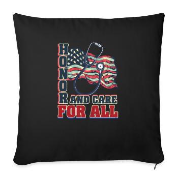 L’honneur et les soins de l’infirmière VA pour tous - Housse de coussin décorative 45 x 45 cm - noir - Devant