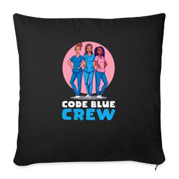ED Nurse Code Blue Crew - Sofa pillowcase 17,3'' x 17,3'' (45 x 45 cm) - black - Front