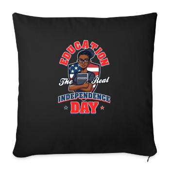 Formation patriotique des enseignants Indépendance réelle - Housse de coussin décorative 45 x 45 cm - noir - Devant