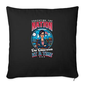 Enseignant patriotique éduquant la nation Classe A Tim - Housse de coussin décorative 45 x 45 cm - noir - Devant