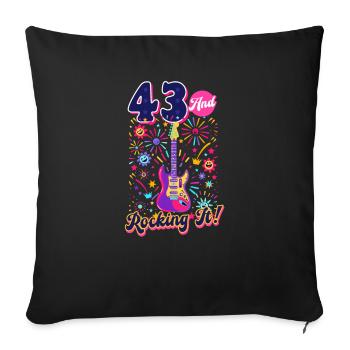 43e anniversaire 43 et Rocking It ! - Housse de coussin décorative 45 x 45 cm - noir - Devant