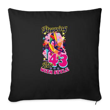43. Geburtstag Mit Stil in die 43 - Sofakissenbezug 45 x 45 cm - Schwarz - Vorne