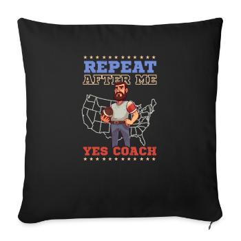 4th Of July Football Coach Repeat Yes Coach - Sofa pillowcase 17,3'' x 17,3'' (45 x 45 cm) - black - Front