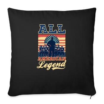 4th Of July Football Coach All American Legend - Sofa pillowcase 17,3'' x 17,3'' (45 x 45 cm) - black - Front
