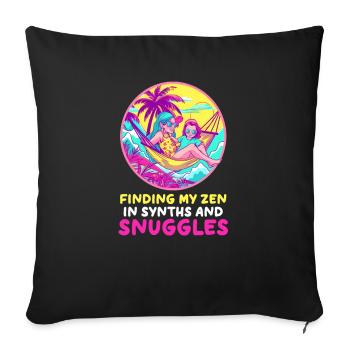 EDM Rave Mom Finding My Zen in Synths and Snuggles - Sofa pillowcase 17,3'' x 17,3'' (45 x 45 cm) - black - Front