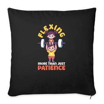 Bodybuilding Mom Flexing More Than Just Patience - Sofa pillowcase 17,3'' x 17,3'' (45 x 45 cm) - black - Front