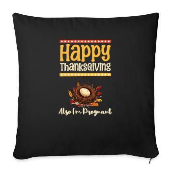 Pregnancy Announcement Also I'm Pregnant - Sofa pillowcase 17,3'' x 17,3'' (45 x 45 cm) - black - Front