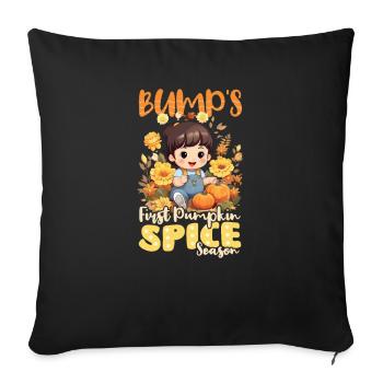 Pregnancy Announcement Bumps First Pumpkin Spice - Sofa pillowcase 17,3'' x 17,3'' (45 x 45 cm) - black - Front