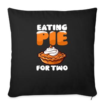 Pregnancy Announcement Eating Pie For Two - Sofa pillowcase 17,3'' x 17,3'' (45 x 45 cm) - black - Front