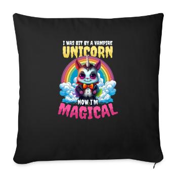 Halloween Unicorn Bit By Vampire Unicorn Magical - Sofa pillowcase 17,3'' x 17,3'' (45 x 45 cm) - black - Front
