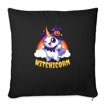 Halloween Unicorn Witchicorn - Sofa pillowcase 17,3'' x 17,3'' (45 x 45 cm) - black - Front