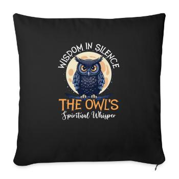 Spiritual Owl The Owl's Spiritual Whisper - Sofa pillowcase 17,3'' x 17,3'' (45 x 45 cm) - black - Front