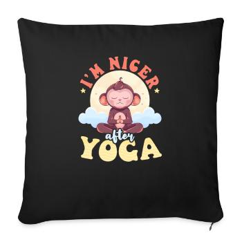 Monkey Lover Nicer After Yoga - Sofa pillowcase 17,3'' x 17,3'' (45 x 45 cm) - black - Front
