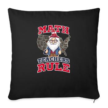 4th Of July Math Teacher Gnome Teacher Rule - Sofa pillowcase 17,3'' x 17,3'' (45 x 45 cm) - black - Front