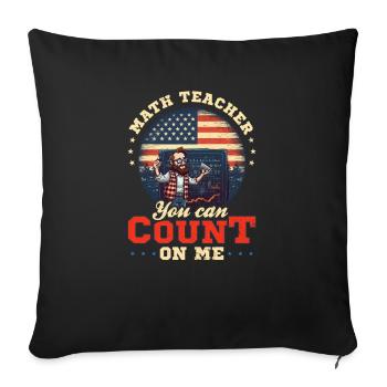 4th Of July Math Teacher Count On Me - Sofa pillowcase 17,3'' x 17,3'' (45 x 45 cm) - black - Front