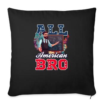 4th Of July Math Teacher All American Bro - Sofa pillowcase 17,3'' x 17,3'' (45 x 45 cm) - black - Front