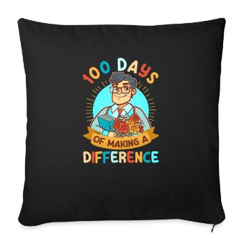 100 Days Of School Teacher Of Making Difference - Sofa pillowcase 17,3'' x 17,3'' (45 x 45 cm) - black - Front