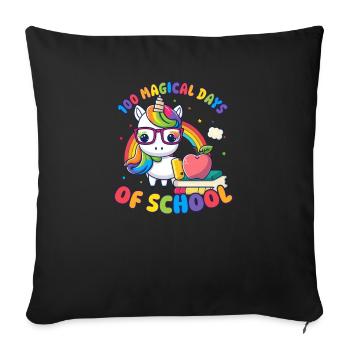 100 Days Of School Teacher Magical Days Of School - Sofa pillowcase 17,3'' x 17,3'' (45 x 45 cm) - black - Front