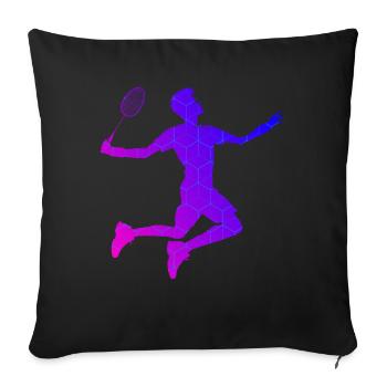 Women's Squash Badminton Men's Badminton Badmintons - Sofa pillowcase 17,3'' x 17,3'' (45 x 45 cm) - black - Front