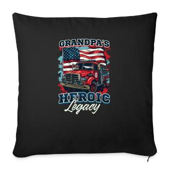 Firefighter Grandpa Heroic Legacy - Sofa pillowcase 17,3'' x 17,3'' (45 x 45 cm) - black - Front