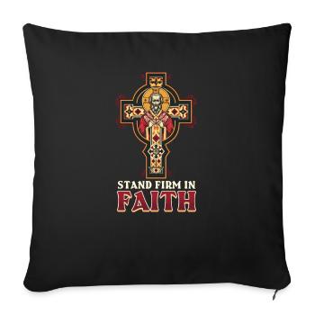 Orthodox Stand Firm In Faith - Sofa pillowcase 17,3'' x 17,3'' (45 x 45 cm) - black - Front