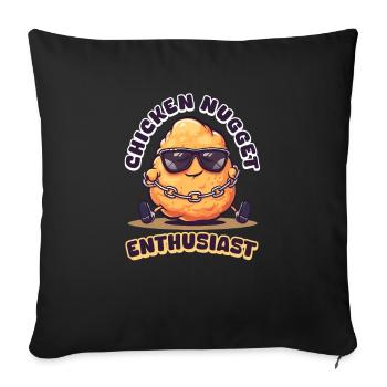 Pépite de poulet Passionné de pépites de poulet - Housse de coussin décorative 45 x 45 cm - noir - Devant