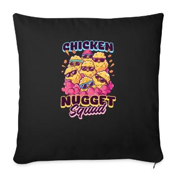 Pépite de poulet Escouade de pépites de poulet - Housse de coussin décorative 45 x 45 cm - noir - Devant