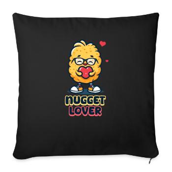 Chicken Nugget Nugget Lover - Sofa pillowcase 17,3'' x 17,3'' (45 x 45 cm) - black - Front