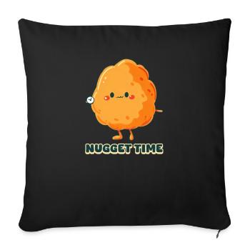 Chicken Nugget Nugget Time - Sofa pillowcase 17,3'' x 17,3'' (45 x 45 cm) - black - Front