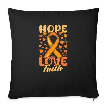 MS Awareness Hope Love Faith - Sofa pillowcase 17,3'' x 17,3'' (45 x 45 cm) - black - Front