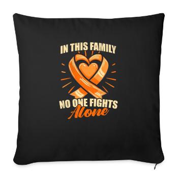 Sensibilisation à la SP Dans cette famille, personne ne se bat seul - Housse de coussin décorative 45 x 45 cm - noir - Devant