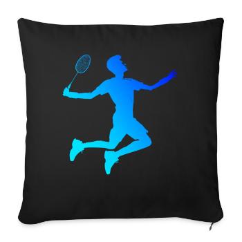 Badminton Players Badminton Women Men Squash - Sofa pillowcase 17,3'' x 17,3'' (45 x 45 cm) - black - Front