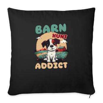 Barn Hunt Barn Hunt Addict - Sofa pillowcase 17,3'' x 17,3'' (45 x 45 cm) - black - Front