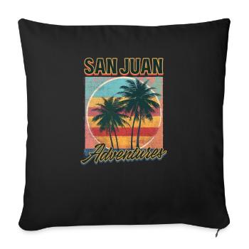 Puerto Rico San Juan Adventures - Sofa pillowcase 17,3'' x 17,3'' (45 x 45 cm) - black - Front