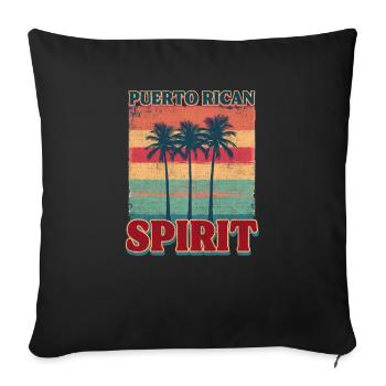 Puerto Rico Puerto Rican Spirit - Sofa pillowcase 17,3'' x 17,3'' (45 x 45 cm) - black - Front