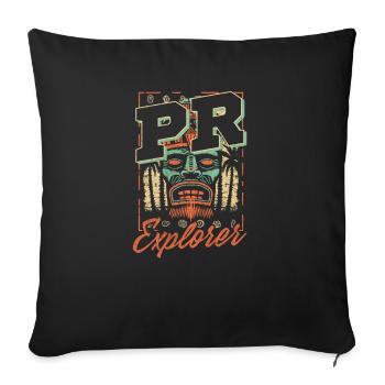 Puerto Rico PR Explorer - Sofa pillowcase 17,3'' x 17,3'' (45 x 45 cm) - black - Front