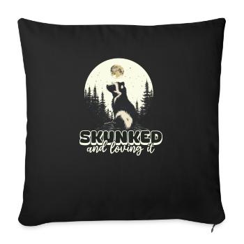 Skunk Skunk et qui l’adore - Housse de coussin décorative 45 x 45 cm - noir - Devant