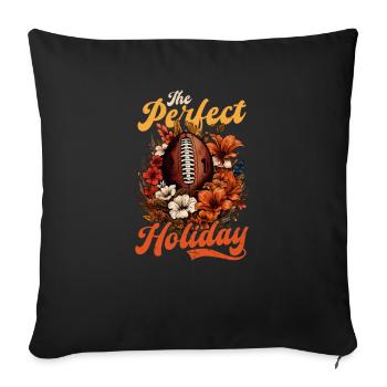 Thanksgiving Football : les vacances parfaites - Housse de coussin décorative 45 x 45 cm - noir - Devant